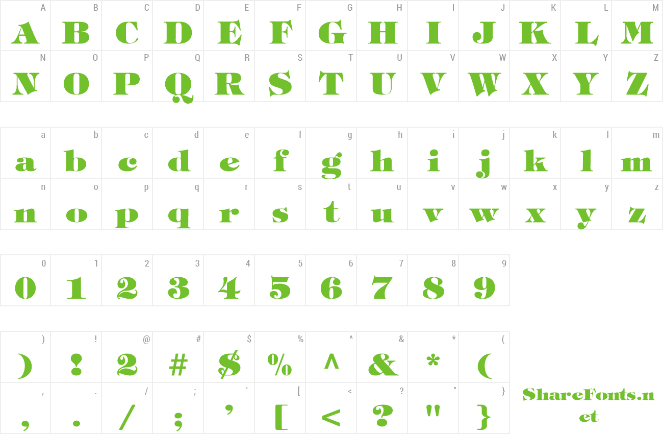 Font .VnTifani Heavy preview